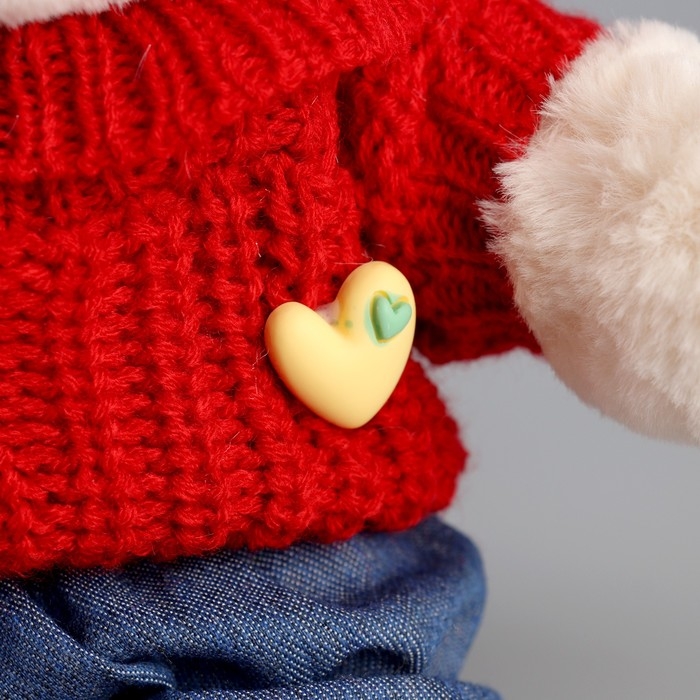 Мягкая игрушка Little Friend, новогодний мишка в красном свитере, 21 см Мягкая игрушка Little Friend, новогодний мишка в красном свитере, 21 см