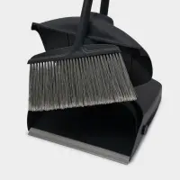 Щётка для пола, с совком-ловушкой, с крышкой, серая