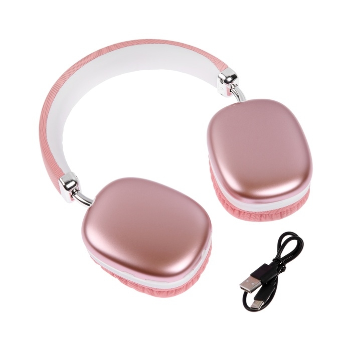 Наушники беспроводные RX-8, полноразмерные, микрофон, BT 5.3, AUX, 400 мАч, розовые Наушники беспроводные RX-8, полноразмерные, микрофон, BT 5.3, AUX, 400 мАч, розовые