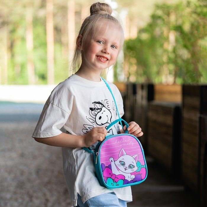 Сумка детская для девочки Сумка детская для девочки "Котик" 16*17см, искусственная кожа