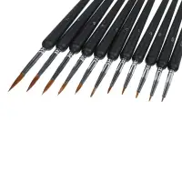 Набор кистей для рисования, нейлон, 11 штук: № 00000, 000, 00, 0, 1, 2, 3, 4, 5, 6, 7, Calligrata, круглые, деревянная ручка, международный размер