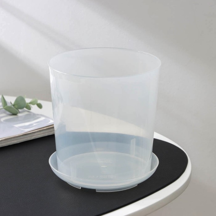 Горшок для орхидей с поддоном Доляна, 1,6 л, пластиковый, прозрачный Горшок для орхидей с поддоном Доляна, 1,6 л, пластиковый, прозрачный