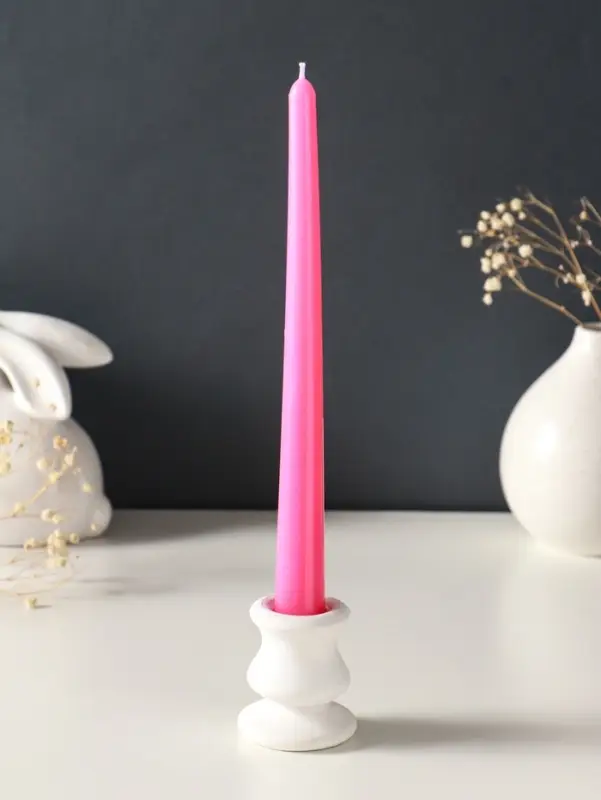 Набор свечей античных, 2.3&times;24.5 см, 5 ч, 55 г, 2 шт., тёмно-розовый