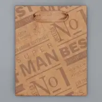 Пакет подарочный крафтовый, упаковка, &laquo;Only for real man&raquo;, S 12&times;15&times;5.5 см