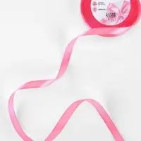 Лента атласная, 10 мм, 23&plusmn;1 м, насыщенно-розовая №05