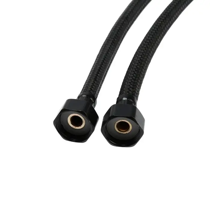 Подводка гибкая для смесителя ZEIN engr, нейлон, 1/2 Подводка гибкая для смесителя ZEIN engr, нейлон, 1/2", М10, 80 см, набор 2 шт., черная