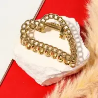 Крабик для волос &laquo;Дороти&raquo;, сердце, 7.5 см, золотистый