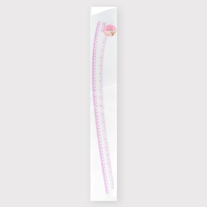 Лекало портновское метрическое «Сабля», 60 × 7 см, толщина 0,5 мм, цвет прозрачный