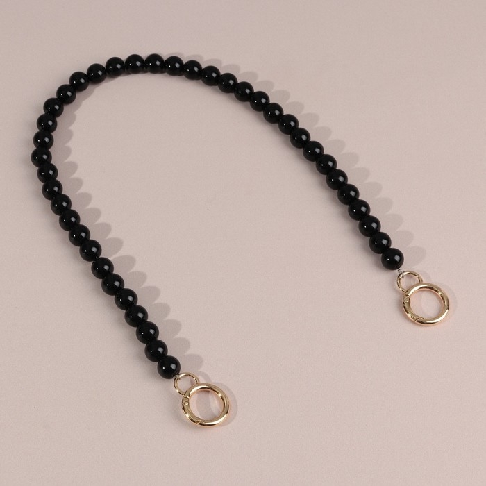 Ручка для сумки, бусы, d = 14 мм, 60 см, цвет чёрный/золотой Ручка для сумки, бусы, d = 14 мм, 60 см, цвет чёрный/золотой