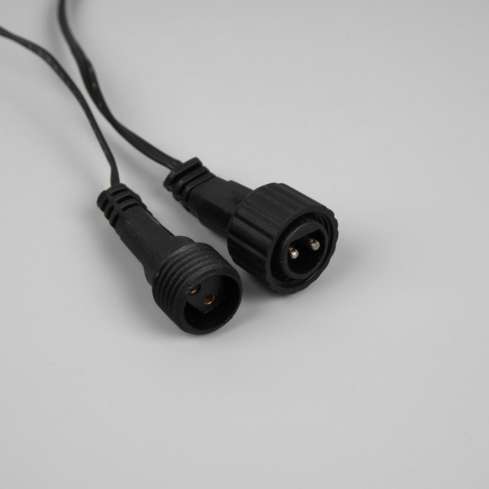 Гирлянда «Нить» 10 м, IP44, УМС, тёмная нить, 100 LED, свечение белое, мерцание всех светодиодов, 24 В