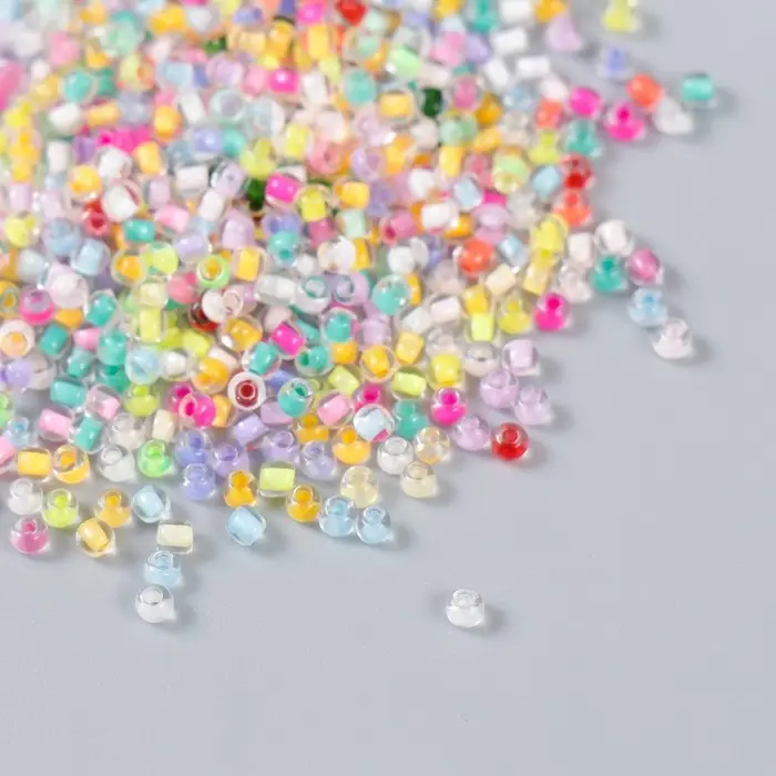 Бисер стекло 12/0  Бисер стекло 12/0 "Прозрачный. Цветная серединка. Цветные" 10 гр