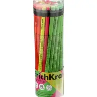 Карандаш чернографитный ErichKrause Neon, круглый, с ластиком, HB, в тубусе, МИКС