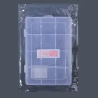 Органайзер для хранения мелочей, передвижные перегородки, 12 секций, 19.5&times;13&times;3.6 см, прозрачный