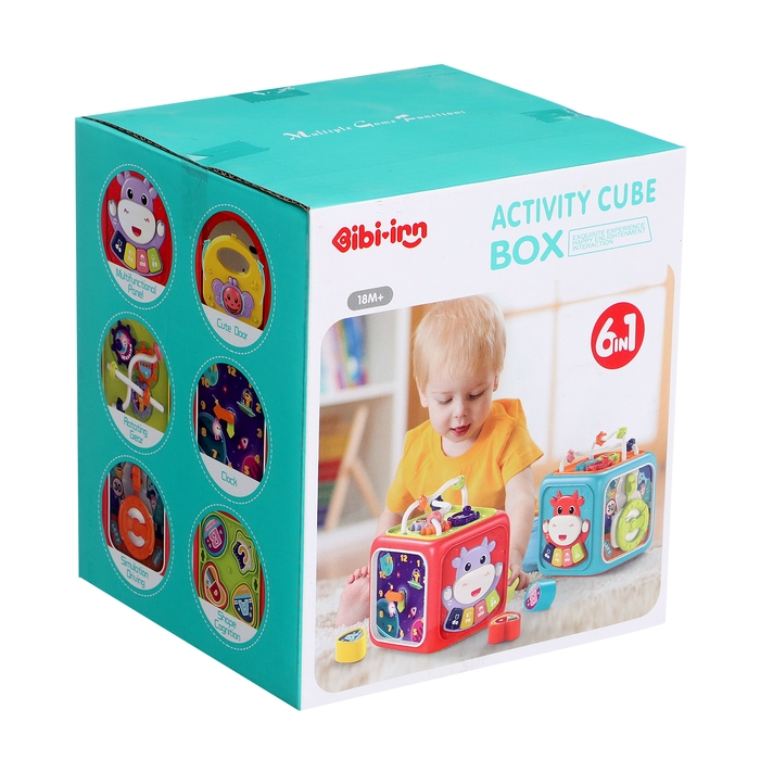 Игрушка развивающая 6 в 1 «Логический куб», звуковые эффекты, цвета МИКС Игрушка развивающая 6 в 1 «Логический куб», звуковые эффекты, цвета МИКС