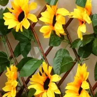 Ограждение декоративное, 35&times;120 см, &laquo;Подсолнухи&raquo;, оттенок цветков МИКС, Greengo