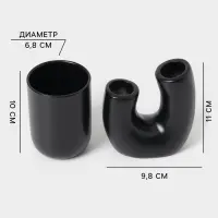 Набор аксессуаров для ванной &laquo;Равновесие&raquo;, 4 предмета, мыльница, дозатор для мыла, 2 стакана