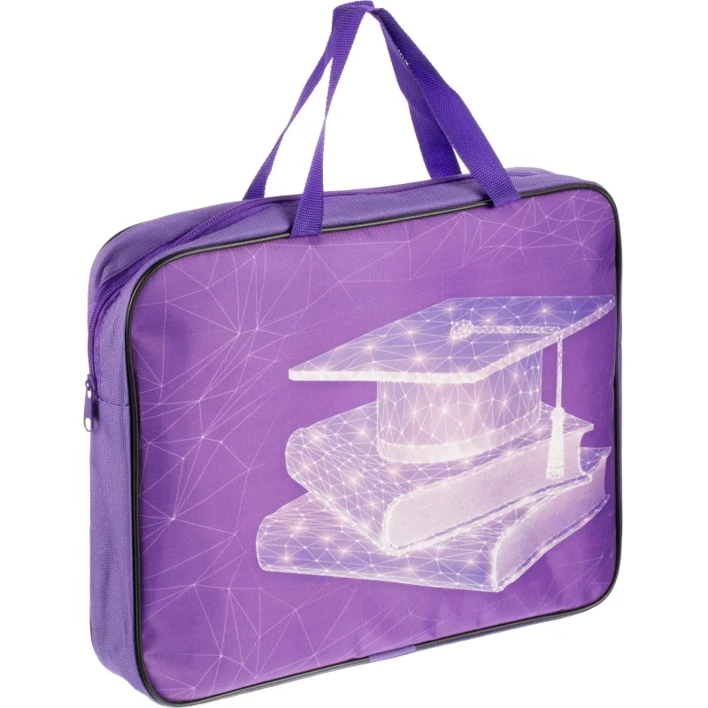 Папка для тетрадей школьн.А4 с ручк+тверд.дно,ШИРОКАЯтканьПШ-11,ЗНАНИЯ 2024