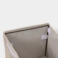 Короб стеллажный с крышкой LaDо́m, 38&times;26&times;24 см, бежевый, материал батист