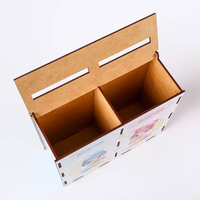 Семейный банк для сбора денег на малыша на свадьбу «Девочка или мальчик», 21 х 18 х 7,7 см. Семейный банк для сбора денег на малыша на свадьбу «Девочка или мальчик», 21 х 18 х 7,7 см.