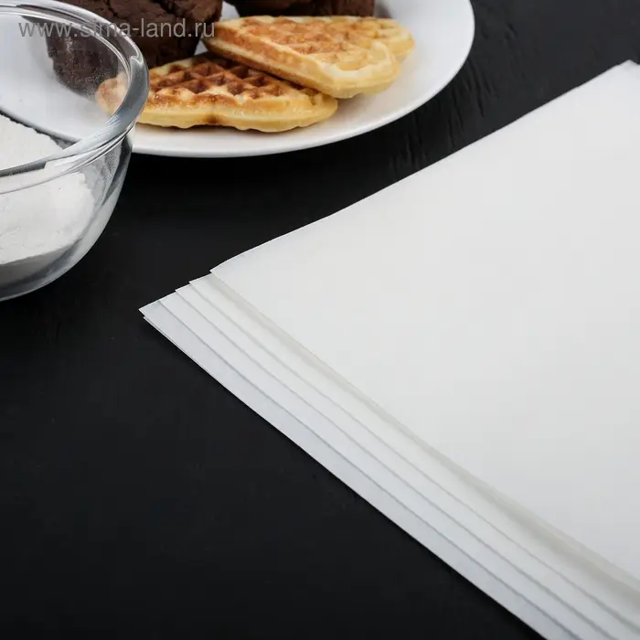 Бумага для выпечки силиконизированная Gurmanoff, 38&times;42 см, пергамент набор 5 листов, белая