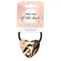 Резинка для волос "Залин" сердце, 4 см, золото