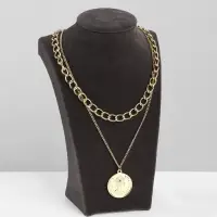 Бюст для украшений QF, 12&times;6&times;19 см, h=19 см, флок, серый графит