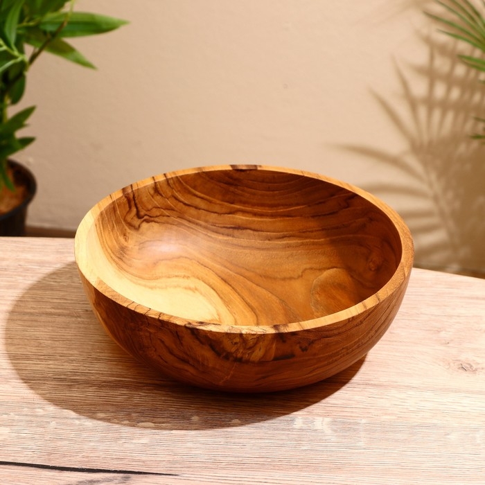 Салатник 25х25х7 см, тиковое дерево