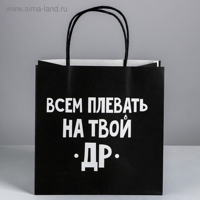 Пакет подарочный, упаковка, «Всем плевать на твой др», 22 х 22 х 11 см Пакет подарочный, упаковка, «Всем плевать на твой др», 22 х 22 х 11 см