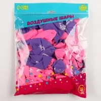Воздушные шары латексные 12" &laquo;С днём рождения, доченька&raquo;, 100 шт.