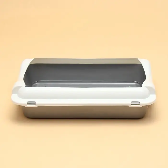 Туалет средний с бортом 36&times;26&times;9, серый/белый