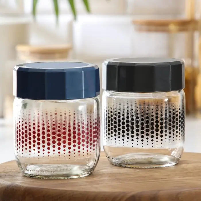 Банка стеклянная для сыпучих продуктов «Круги», 400 мл, цвет МИКС Банка стеклянная для сыпучих продуктов «Круги», 400 мл, цвет МИКС