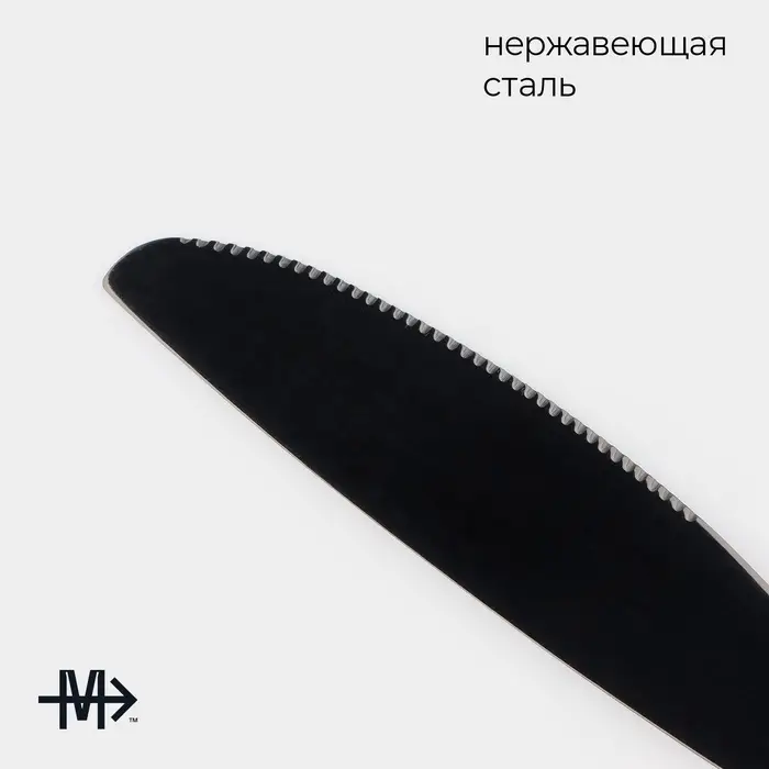 Набор столовых приборов Magistro, 24 предмета, нержавеющая сталь, чёрный