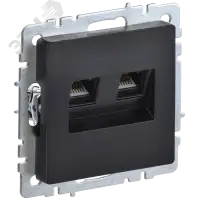 BRITE Розетка компьютерная двойная RJ45 кат.5E РК10-2-БрЧ черный IEK