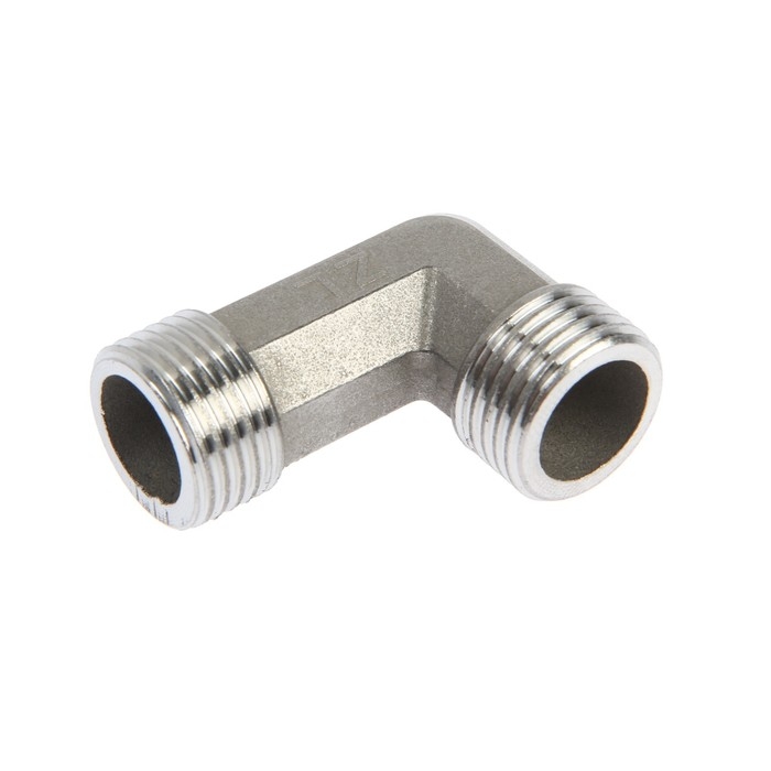 Уголок ZEIN engr, 1/2 Уголок ZEIN engr, 1/2", наружная резьба, нержавеющая сталь