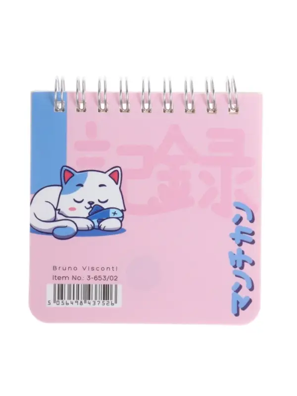 "POCKET JOURNAL" 90 х 90 мм, 60 Л, (4 ВИДA) НА ГРЕБНЕ "KAWAII ANIMALS"