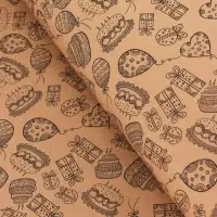 Крафт бумага «Праздник» черный на коричневом фоне, 0.7×10±5% м, 60 г Крафт бумага «Праздник» черный на коричневом фоне, 0.7×10±5% м, 60 г