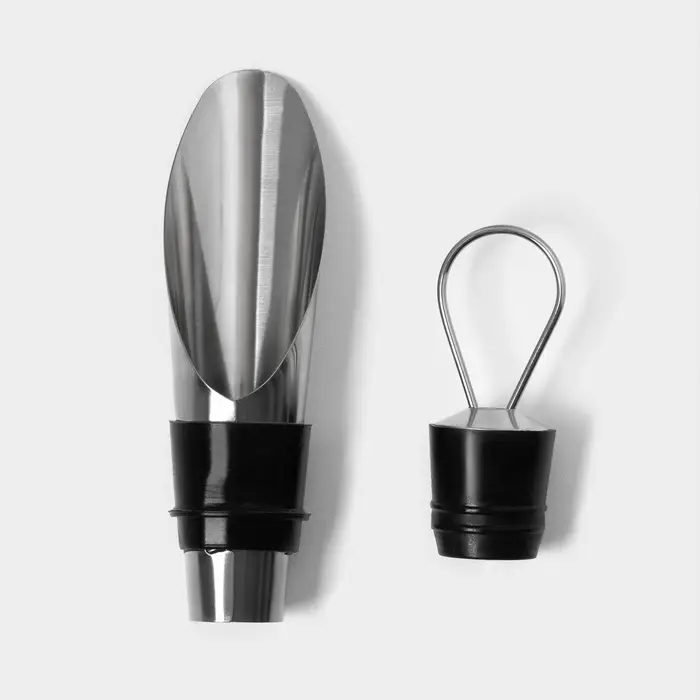 Набор для вина на 2 бутылки Доляна «Премьер», 4 предмета: штопор, пробка, воронка, кольцо Набор для вина на 2 бутылки Доляна «Премьер», 4 предмета: штопор, пробка, воронка, кольцо