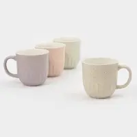 Набор кружек 4 шт  "Ромбы" размер 12х9х10 см, 4 цвета