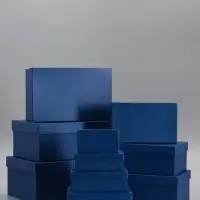 Набор коробок 10 в 1 "Синий" 30 х19 х 12 - 12 х 6,5 х 4 см