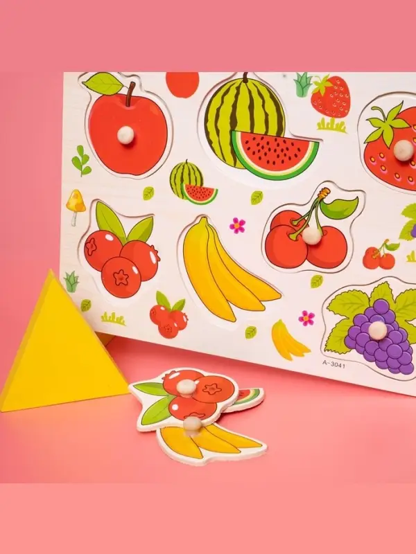 Рамка - вкладыш Лесная мастерская &laquo;Подбери картинку. Ягоды - фрукты&raquo;, 7 деталей