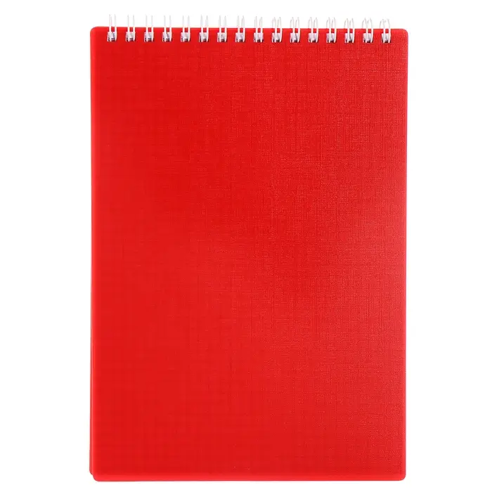 Блокнот А5 80л кл на гребне CANVAS Красный, пласт обл, бл офс