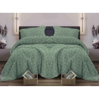 Постельное белье 1,5сп бязь набив. 120г/м2 (нав.70х70 2шт.), Контур зеленый