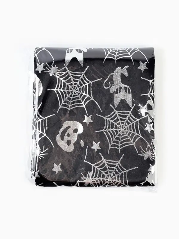Скатерть тканевая на хэллоуин &laquo;Серебряная паутина&raquo;, 200&times;140
