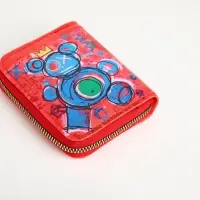 Кошелёк на молнии Crazy bear, маленький, красный