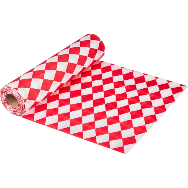 Скатерть одноразовая Luscan, 120х200см 6шт/рулон, красный ромб