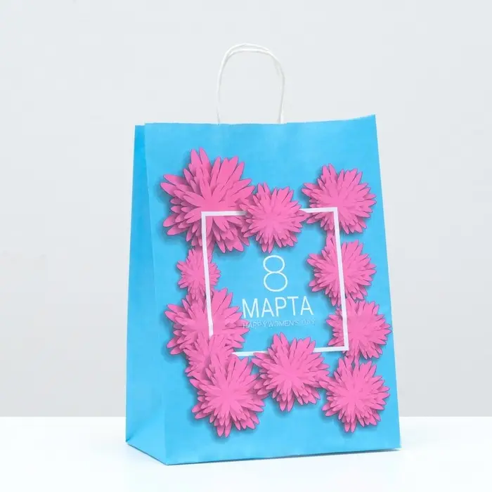 Пакет крафт Пакет крафт "8 марта", 22 х 12 х 29 см