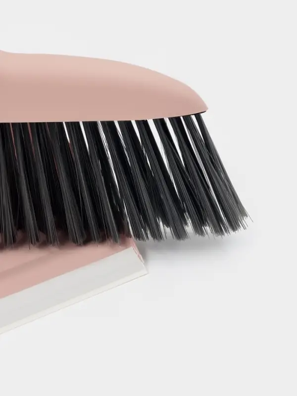 Щётка для пола Доляна, совок 25&times;23 см, щётка 29&times;84 см, металлическая ручка 77 см, розовая