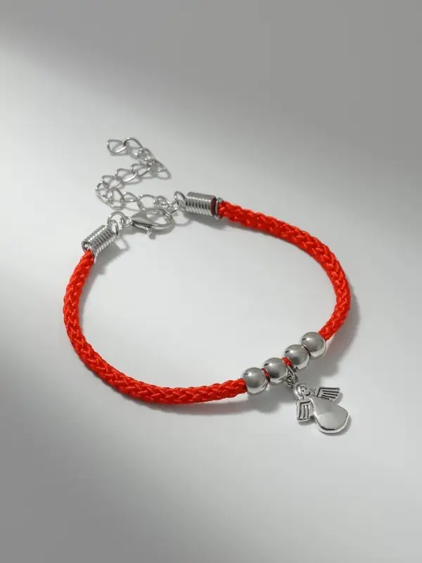 Браслет-оберег &laquo;Красная нить&raquo;, талисман защиты, ангел хранитель, цвет серебро, L=20 см