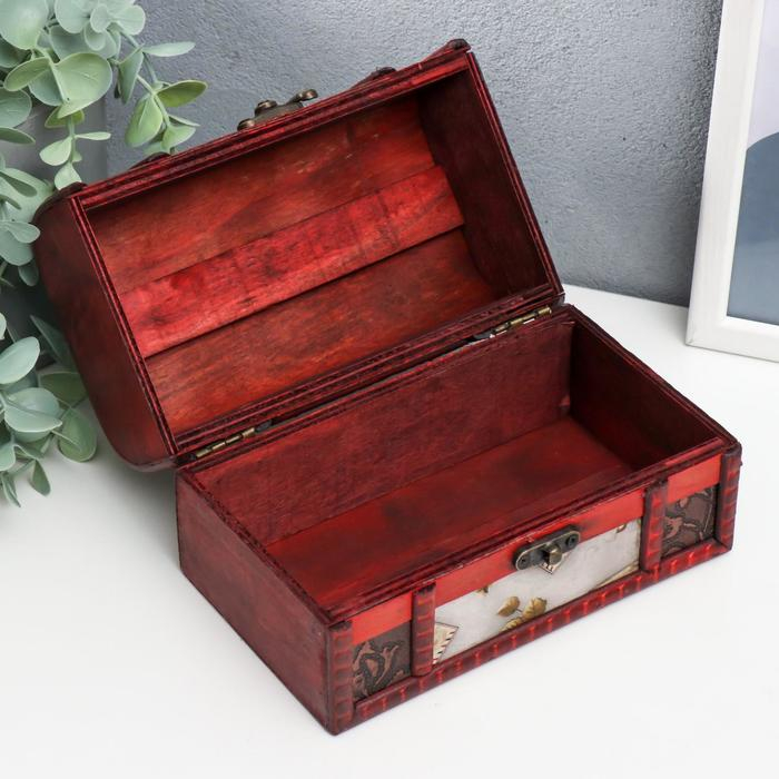 Шкатулка дерево состаренная  Шкатулка дерево состаренная "Розы и марки" набор 2 шт 6,5х11,5х7,5, 10,5х17х10,5 см