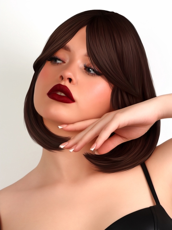 Парик искусственный, с чёлкой, имитация кожи, 30 см, цвет каштановый Парик искусственный, с чёлкой, имитация кожи, 30 см, цвет каштановый